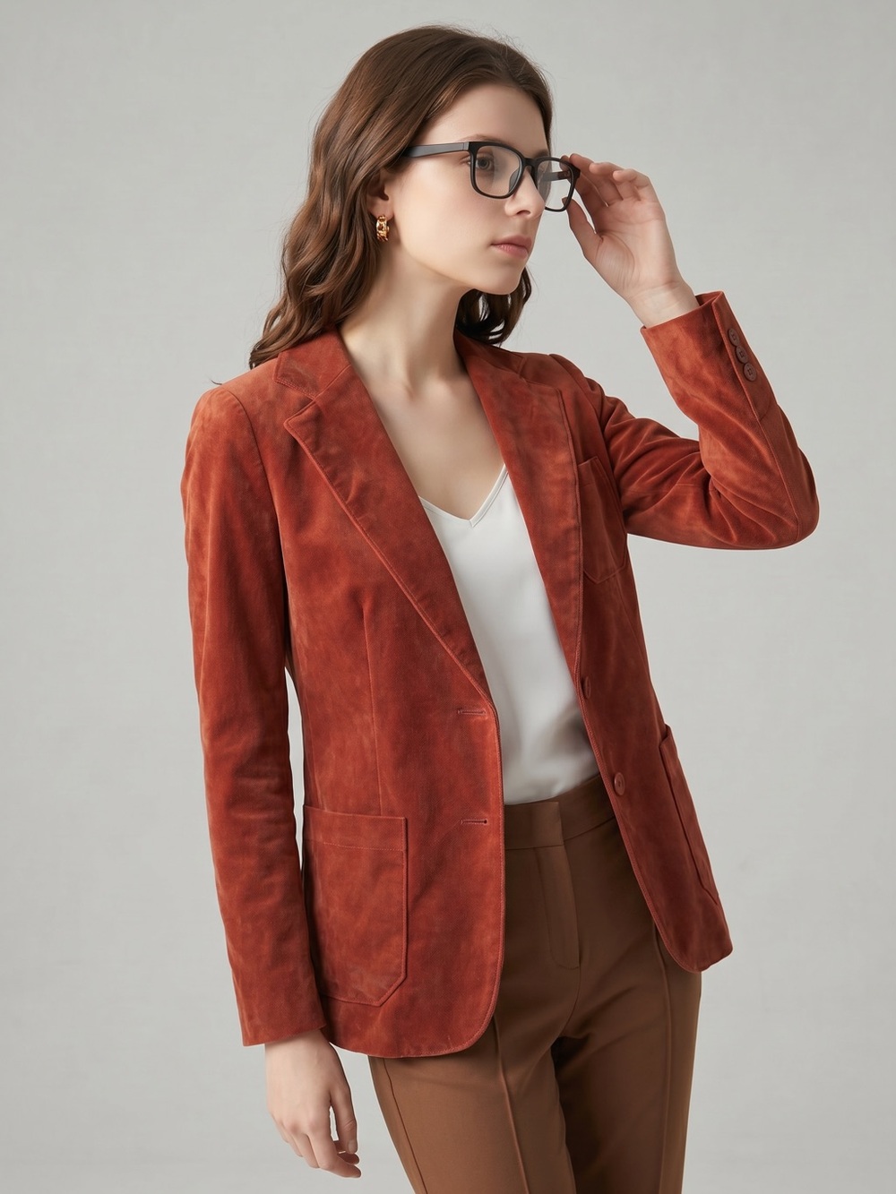 Tom Boy Vintage Burgundy Rust Velvet Blazer Classic Tailored Fit. Dark Academia